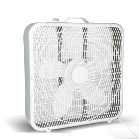 InfiniPower 20'' Box Fan, 3-Speed Cooling Table Fan with Aerodynamic Shaped Fan Blades, Convenient Carry Handle and Safety Grills