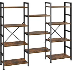 Furniture for Cd Bookcase Triple 4 Tier Bookshelf Cart Bookcase With 11 Open Display Shelves Dvd Shelf for Music Cds Vinyl Discs
