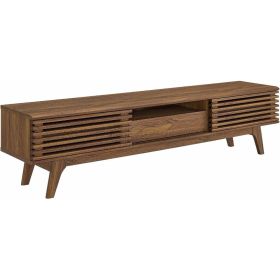 Render 70'Mid-Century Modern Low Profile Entertainment TV Stand Mueble Tv Console Furniture Living Room Walnut Walnut Furnitures