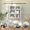 59"H Heavy Duty Metal Storage Cabinet, Display Storage Cabinet with Glass Doors and 2 Adjustable Shelves