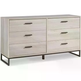 6 Drawer 59" Dresser Shoe Furniture for Tv Beige Freight Free Living Room Cabinet Chests of Drawers Furnitures Storage Locker