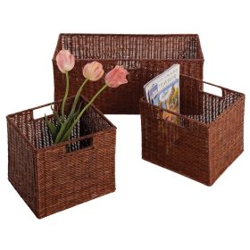 Leo Set of 3 Wired Baskets; 1 Large and 2 Small