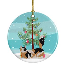 NEW Munchkin Cat Christmas Ceramic Ornament Christmas Tree Hanging Decorations for Home Christmas Holiday, Party, Gift, 3 in, Multicolor