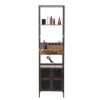 Salon Storage Cabinet with Open Shelves and Hair Dryer Holders, Vintage Brown