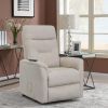 Beige Upholstered Power Lift Recliner with Storage Pocket