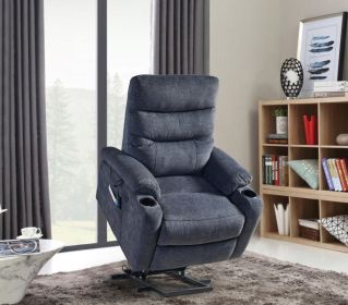 Liyasi Electric Power Lift Recliner Chair with Massage and Heat for Elderly, 3 Positions, 2 Side Pockets, Cup Holders, USB Charge Ports