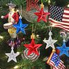 36Pcs Patriotic Star Ornaments Memorial Day Independence Day Labor Day Veterans Day Decorations for Home Party Christmas Tree Decor; Blue Red and Silv