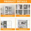 Premium Metal Storage Cabinet with Tempered Glass Doors,Sideboards & Buffets, Adjustable Shelves, Anti-Tipping Device, Magnetic Silent Closure