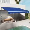 Outsunny 13' x 10' Electric Awning with LED Lights, Retractable Awning, UV40+ Sun Shade Shelter with Remote Controller and Crank Handle for Deck