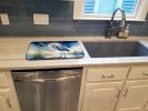 Blue Heron Under the Moonlight Dish Drying Mat Absorbent Dish Drying Mat Pad for Kitchen Counter Dish Drainer Mat for Countertop, 14 x 21", Multicolor