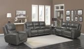 Leather Power Reclining Collection - Contemporary Style, Power Leg Rest, Power Articulating Headrest - USB Charging, Home Button