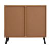 Storage Cabinet with 3 Drawers & Adjustable Shelf, Mid Century Cabinet with Door, Accent Cabinet for Living Room, Home Office, Entryway