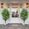 6ft Ficus Tree Artificial, Realistic Texture Potted Faux Ficus Tree, Fake Trees Indoor Outdoor for Home Office Living Room Bedroom Foyer Porch Decor