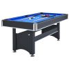 6-ft Pool Table with Table Tennis Top - Black with Blue Felt