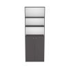 Home 2-Door Bookcase, Modern Storage Unit with Dual Doors and Multi-Tier Shelves -Matt Gray / White -Office