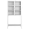59"H Heavy Duty Metal Storage Cabinet, Display Storage Cabinet with Glass Doors and 2 Adjustable Shelves