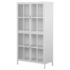 Premium Metal Storage Cabinet with Tempered Glass Doors,Sideboards & Buffets, Adjustable Shelves, Anti-Tipping Device, Magnetic Silent Closure