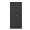 72"H Metal Garage Storage Cabinet, Black Tool Steel Locking Cabinet with Doors and 4 Shelves