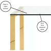 Computer Table for Home or Office Seating Desk Modern Writing Gold Leaf Stainless Steel Legs and Tempered Glass Top Mesa Pc Tv