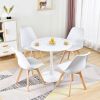 Round White Dining Table Modern Kitchen Table 31.5" With Pedestal Base in Tulip Design Room Furniture Home