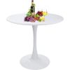 Round White Dining Table Modern Kitchen Table 31.5" With Pedestal Base in Tulip Design Room Furniture Home