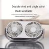 1pc USB Desk Fan; 3 Speeds Portable Personal Desktop Table Fan; Double Head And Double Leaf Fan For Indoor; Bedroom And Home Office Use