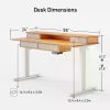 55 X 24 Inch Stand Up Table With Large Storage Shelf Sturdy Height Adjustable Electric Standing Desk With Drawers Office Desks