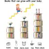 4-layer 360¬∞ Rotating Bookcase Corner PVC Wood Plastic Board Bookcase Bookshelf Organizers for Room Desk Organizing Shelf Living