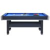 6-ft Pool Table with Table Tennis Top - Black with Blue Felt
