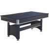 6-ft Pool Table with Table Tennis Top - Black with Blue Felt
