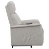 Beige Upholstered Power Lift Recliner with Wired Remote