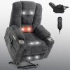 EMON'S Large Power Lift Recliner Chair with Massage and Heat for Elderly, Overstuffed Wide Recliners