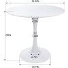Round White Dining Table Modern Kitchen Table 31.5" With Pedestal Base in Tulip Design Room Furniture Home
