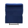 Reclining Chair Blue Velvet Upholstery Square Tufted Back Pillowtop Arms Solid Wood Furniture Modern Living Room Recliner 1pc
