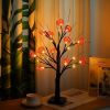 1pc 2FT LED Spooky Tree Lights, Orange, Lighted Black Halloween Tree For Tabletop
