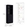 Home 2-Door Bookcase, Modern Storage Unit with Dual Doors and Multi-Tier Shelves