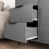 Storage Cabinet with 3 Drawers & Adjustable Shelf, Mid Century Cabinet with Door, Accent Cabinet for Living Room, Home Office, Entryway, Gray