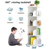 4-layer 360¬∞ Rotating Bookcase Corner PVC Wood Plastic Board Bookcase Bookshelf Organizers for Room Desk Organizing Shelf Living