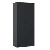 72"H Metal Garage Storage Cabinet, Black Tool Steel Locking Cabinet with Doors and 4 Shelves