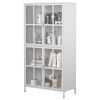 Premium Metal Storage Cabinet with Tempered Glass Doors,Sideboards & Buffets, Adjustable Shelves, Anti-Tipping Device, Magnetic Silent Closure