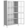 Premium Metal Storage Cabinet with Tempered Glass Doors,Sideboards & Buffets, Adjustable Shelves, Anti-Tipping Device, Magnetic Silent Closure
