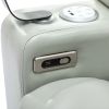270 Degree Swivel PU Leather Power Recliner Individual Seat Home Theater Recliner with Surround Sound, Cup Holder, Removable Tray Table