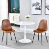 Round White Dining Table Modern Kitchen Table 31.5" With Pedestal Base in Tulip Design Room Furniture Home