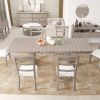 98" Rectangular dining table Stretchable Farmhouse dining table for Dining Room, Home Office Gray