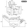 270 Degree Swivel PU Leather Power Recliner Individual Seat Home Theater Recliner with Surround Sound, Cup Holder, Removable Tray Table