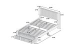 Contemporary 1pc Queen Size Bed w Storage Drawer Charcoal Corduroy Texture Design Platform Bedframe