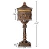 Cast Aluminum Mailbox with Post, Heavy Duty Postal Box with 2 Keys, Baffle Door, Expansion Bolts, Address Panel
