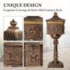 Cast Aluminum Mailbox with Post, Heavy Duty Postal Box with 2 Keys, Baffle Door, Expansion Bolts, Address Panel