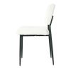 Modern Beige simple dining chair Fabric Upholstered Chairs home bedroom stool back dressing chair black metal legs(set of 2)