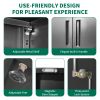 72"H Metal Garage Storage Cabinet, Black Tool Steel Locking Cabinet with Doors and 4 Shelves